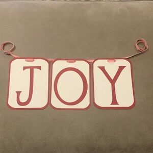 Hand Crafted JOY Banner (Red & White)